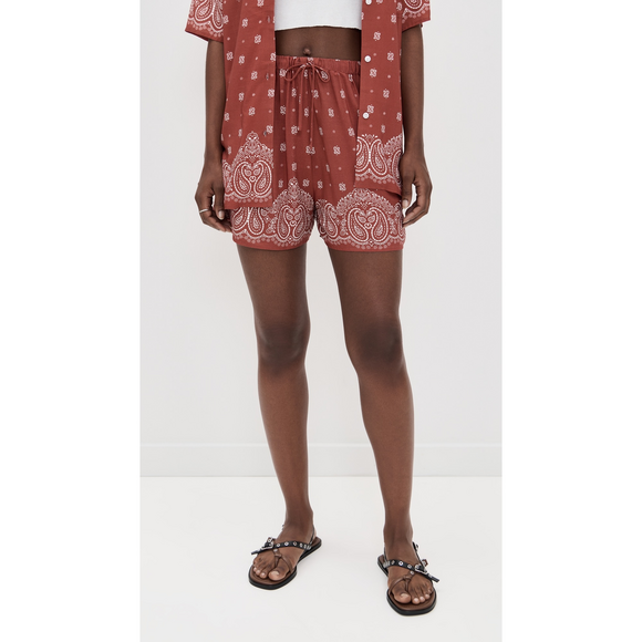 WAYF Pants - WAYF Breeze Drawstring Shorts in Orange